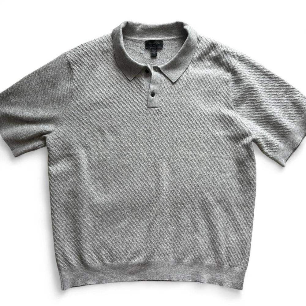 Magaschoni knit Men's Gray Polo Shirt XL perfect condition